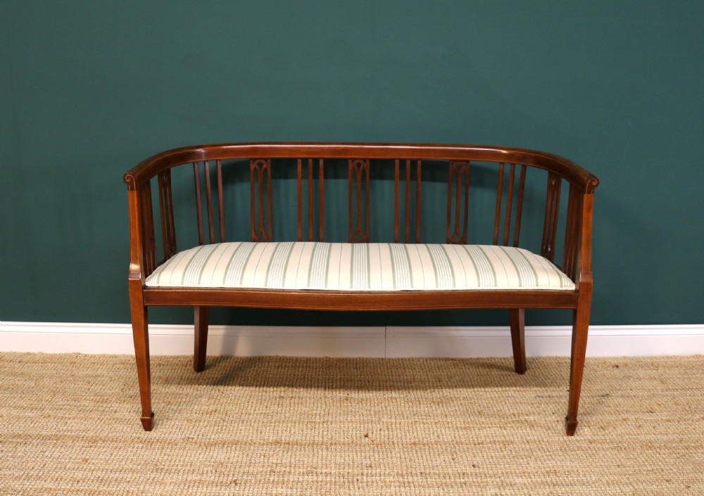 Edwardian Inlaid Mahogany Window Sofa