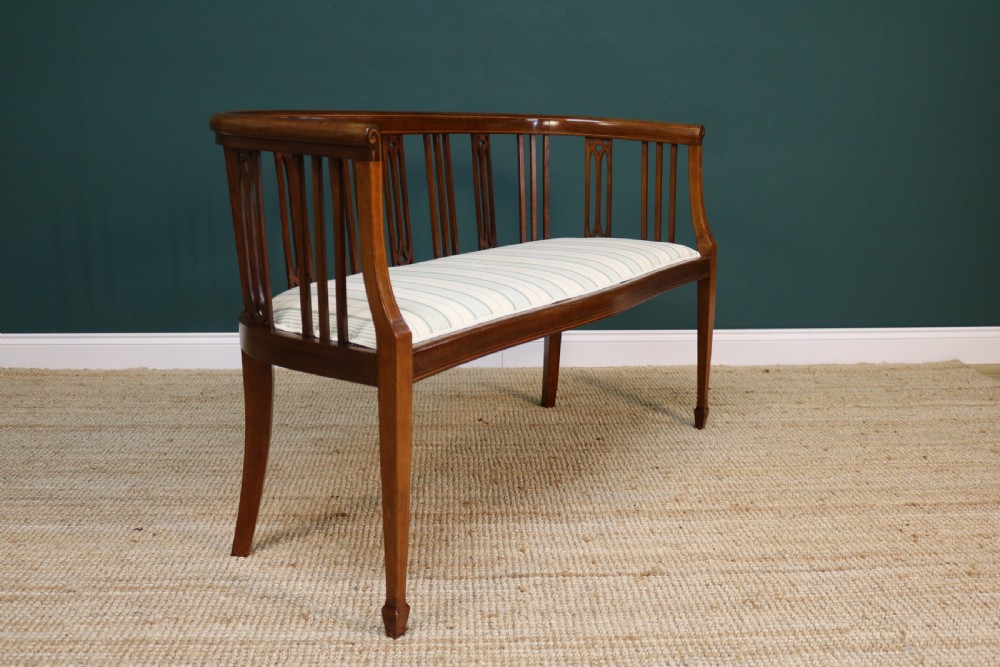 Edwardian Inlaid Mahogany Window Sofa View V
