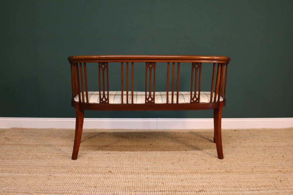 Edwardian Inlaid Mahogany Window Sofa View VI