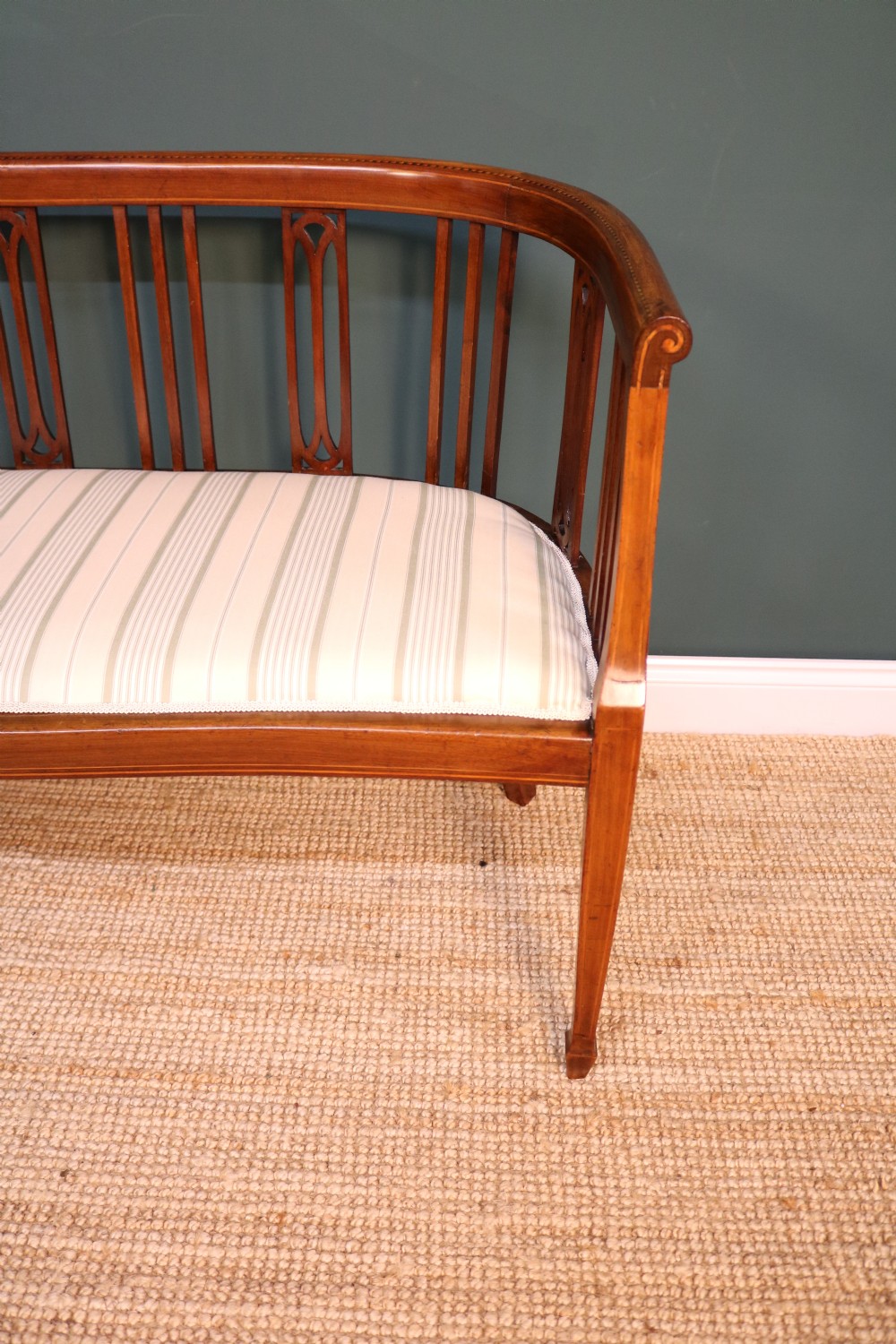 Edwardian Inlaid Mahogany Window Sofa View IX