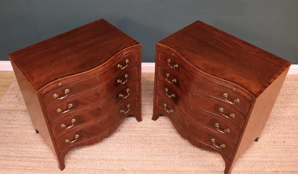A Pair of George III Revival Serpentine Chest of Drawers View VI