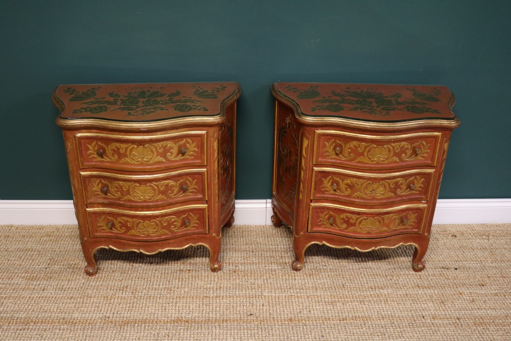Spanish Casa Painted Walnut Bedside Tables View III