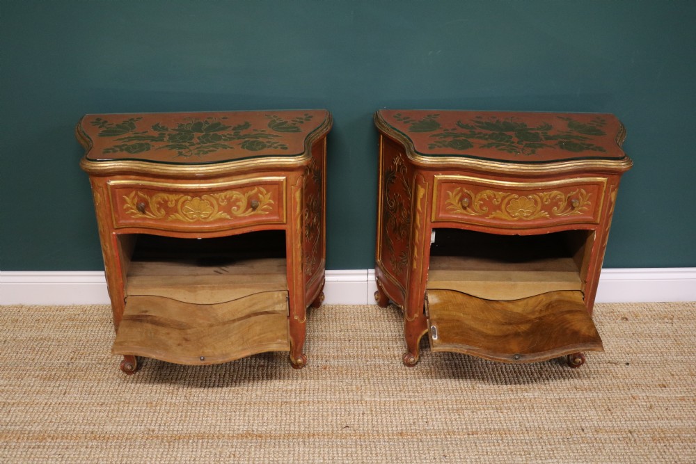 Spanish Casa Painted Walnut Bedside Tables View IV