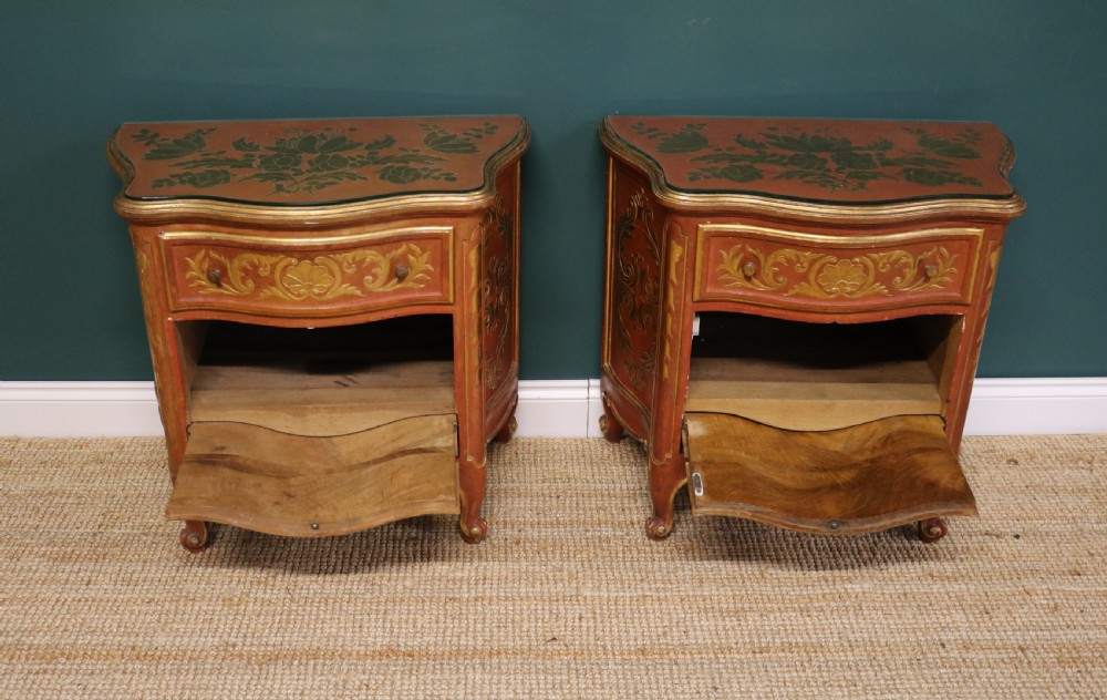 Spanish Casa Painted Walnut Bedside Tables View V