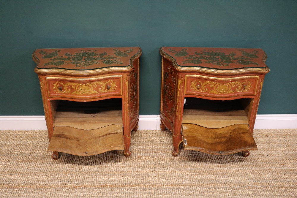 Spanish Casa Painted Walnut Bedside Tables View VI