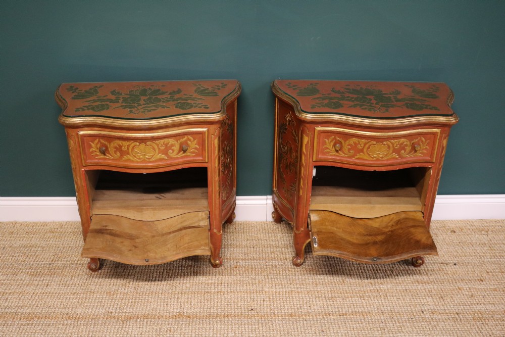 Spanish Casa Painted Walnut Bedside Tables View VII