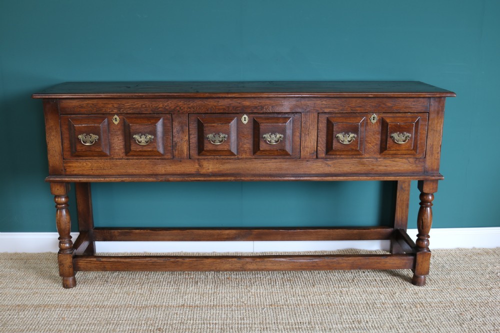 Jacobean revival oak dresser base View II