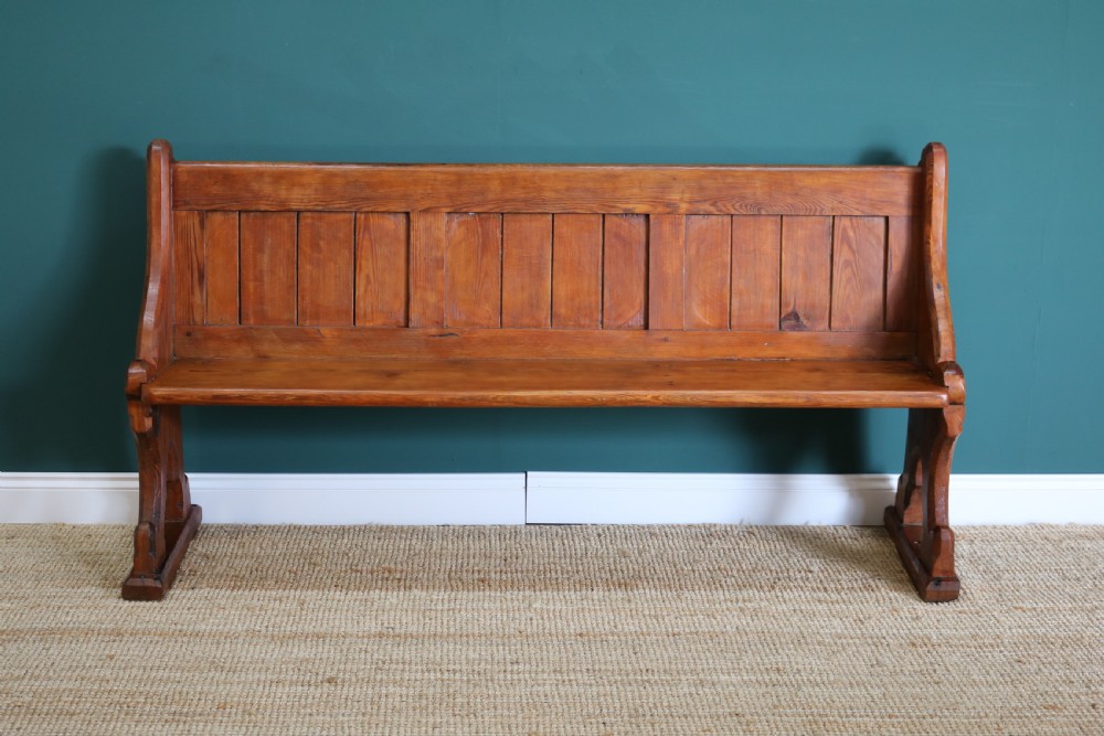 A pair of pine pews, in Reformed Gothic taste View VII