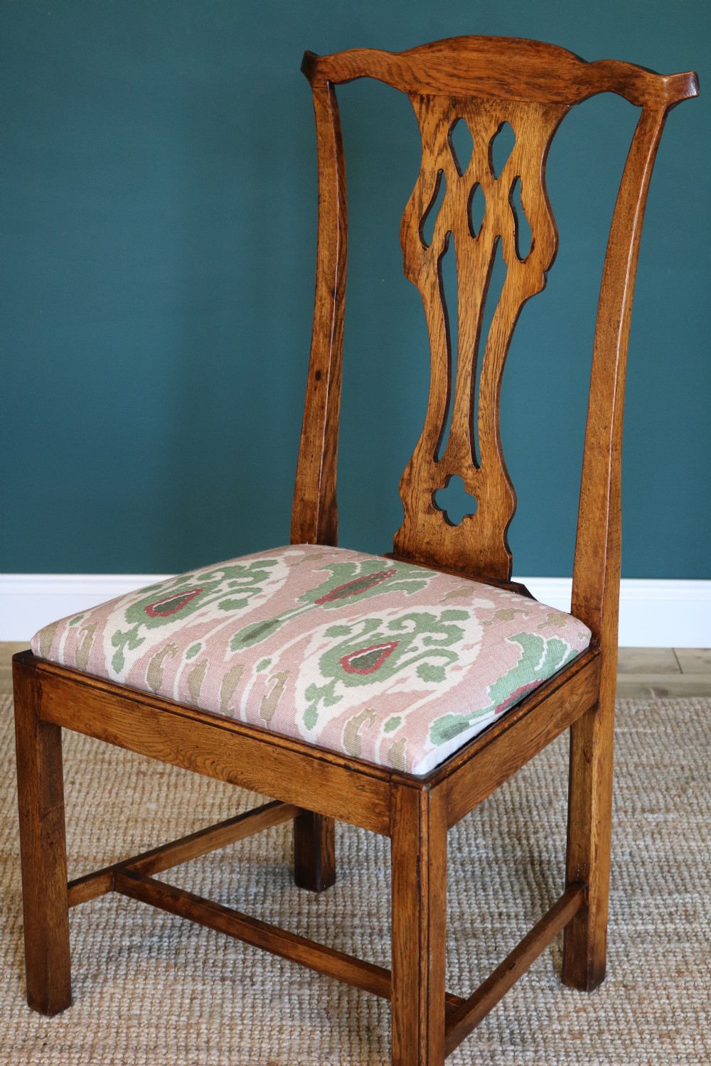 set of eight oak dining chairs, in the Chippendale style View IV