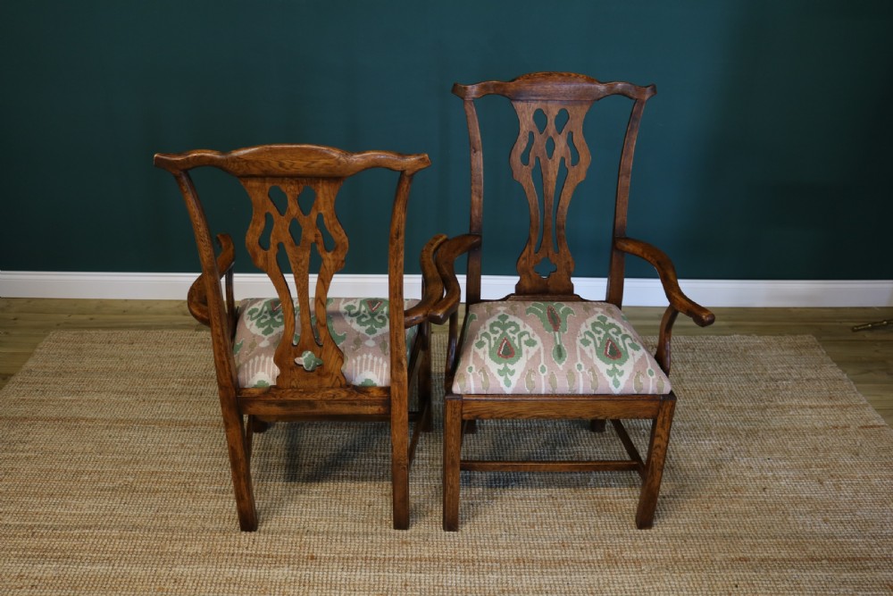 set of eight oak dining chairs, in the Chippendale style View IX