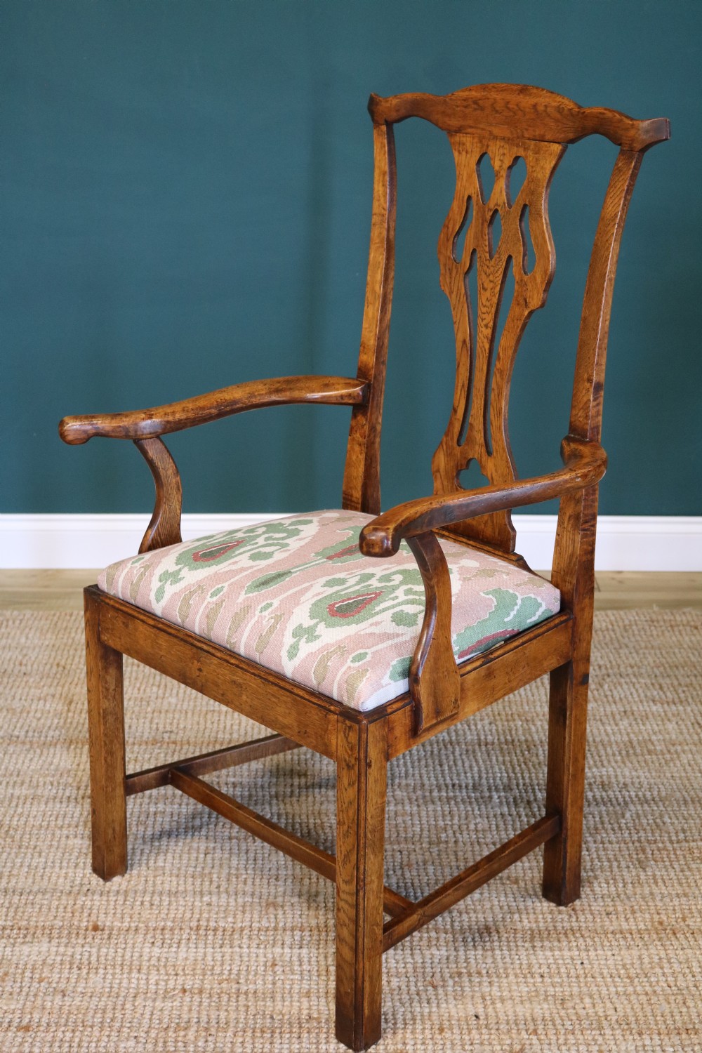 set of eight oak dining chairs, in the Chippendale style View X