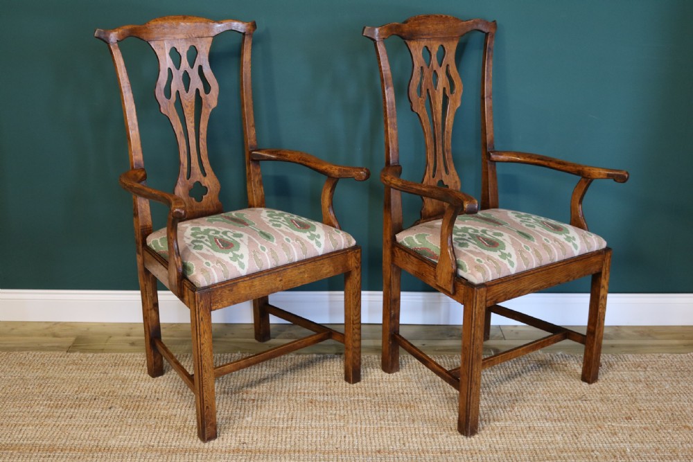 set of eight oak dining chairs, in the Chippendale style View XIV