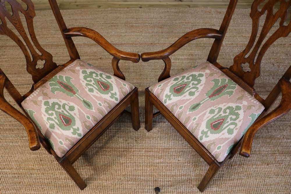 set of eight oak dining chairs, in the Chippendale style View XVI