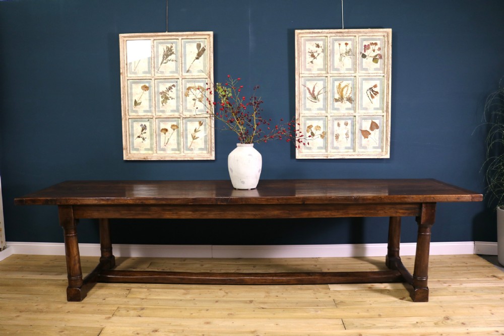 Large 18th century style oak refectory table, View VI