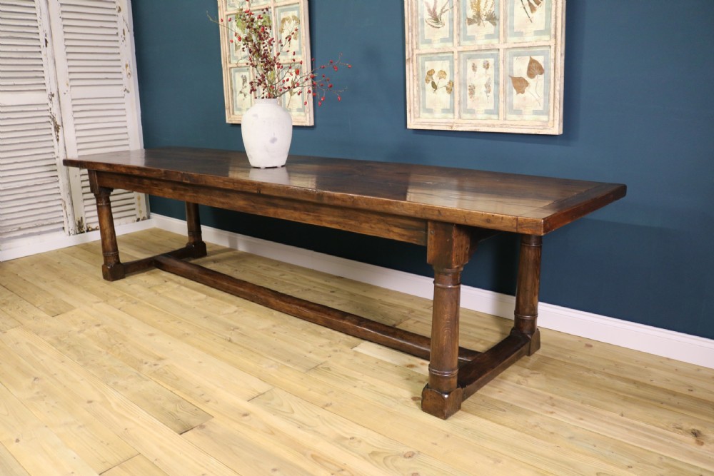 Large 18th century style oak refectory table, View VII