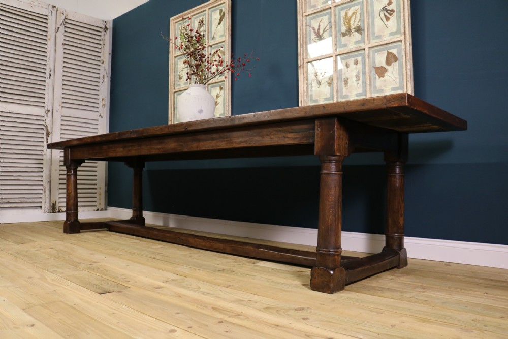Large 18th century style oak refectory table, View VIII