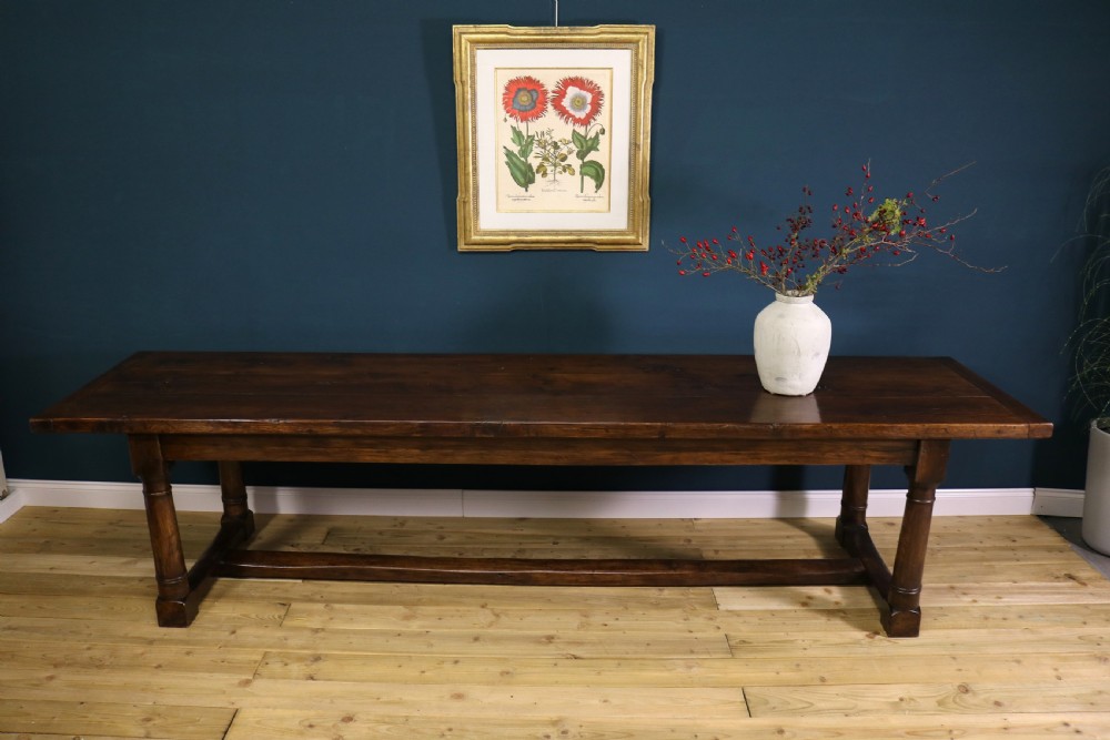 Large 18th century style oak refectory table, View XI