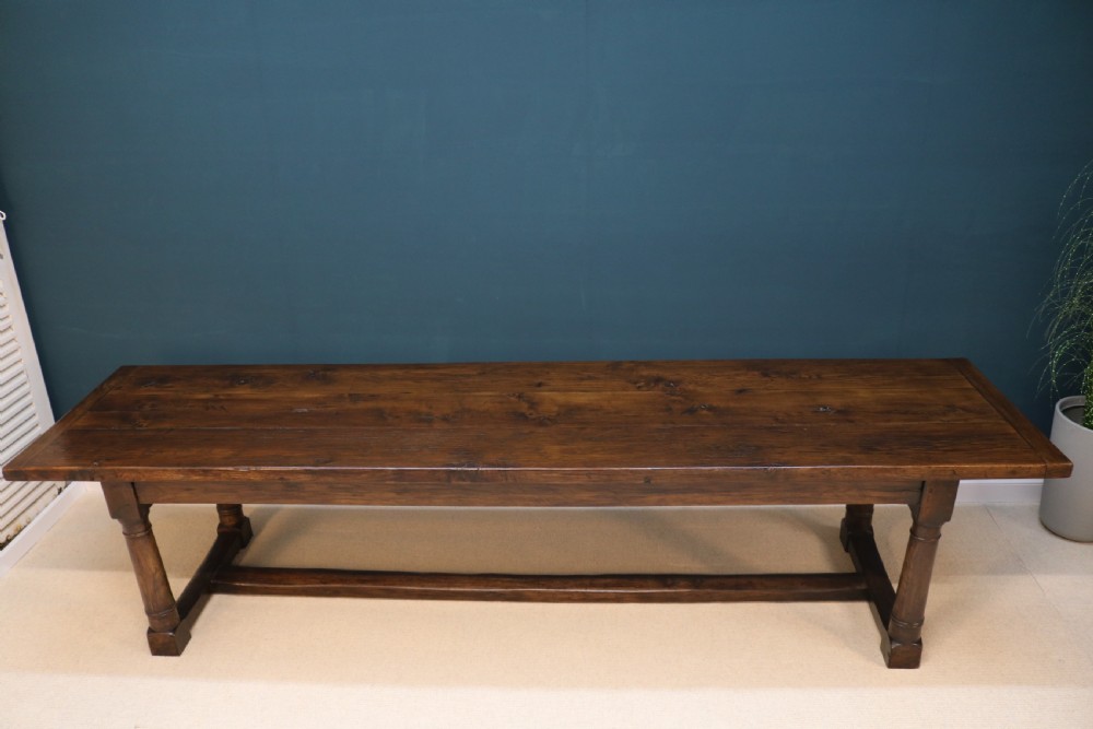 Large 18th century style oak refectory table, View XXII