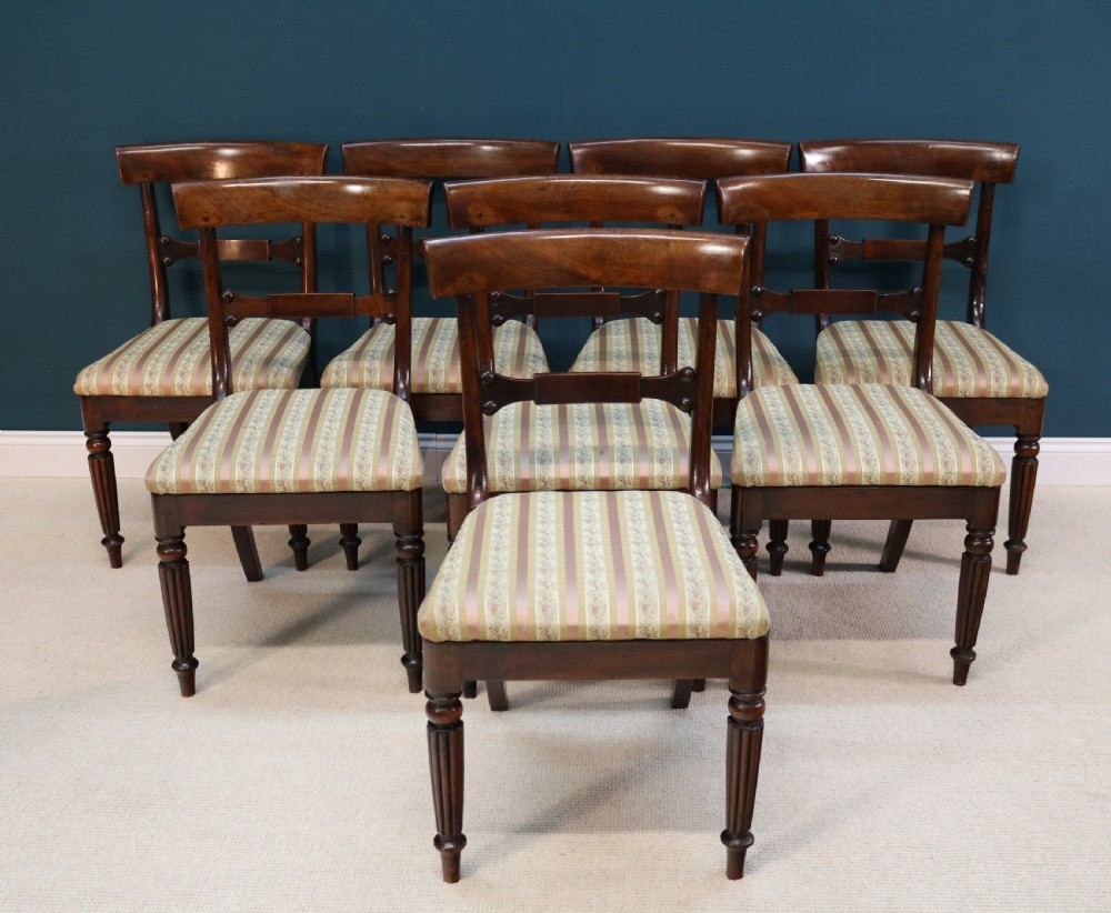Set of Eight 19th-Century Mahogany Dining Chairs