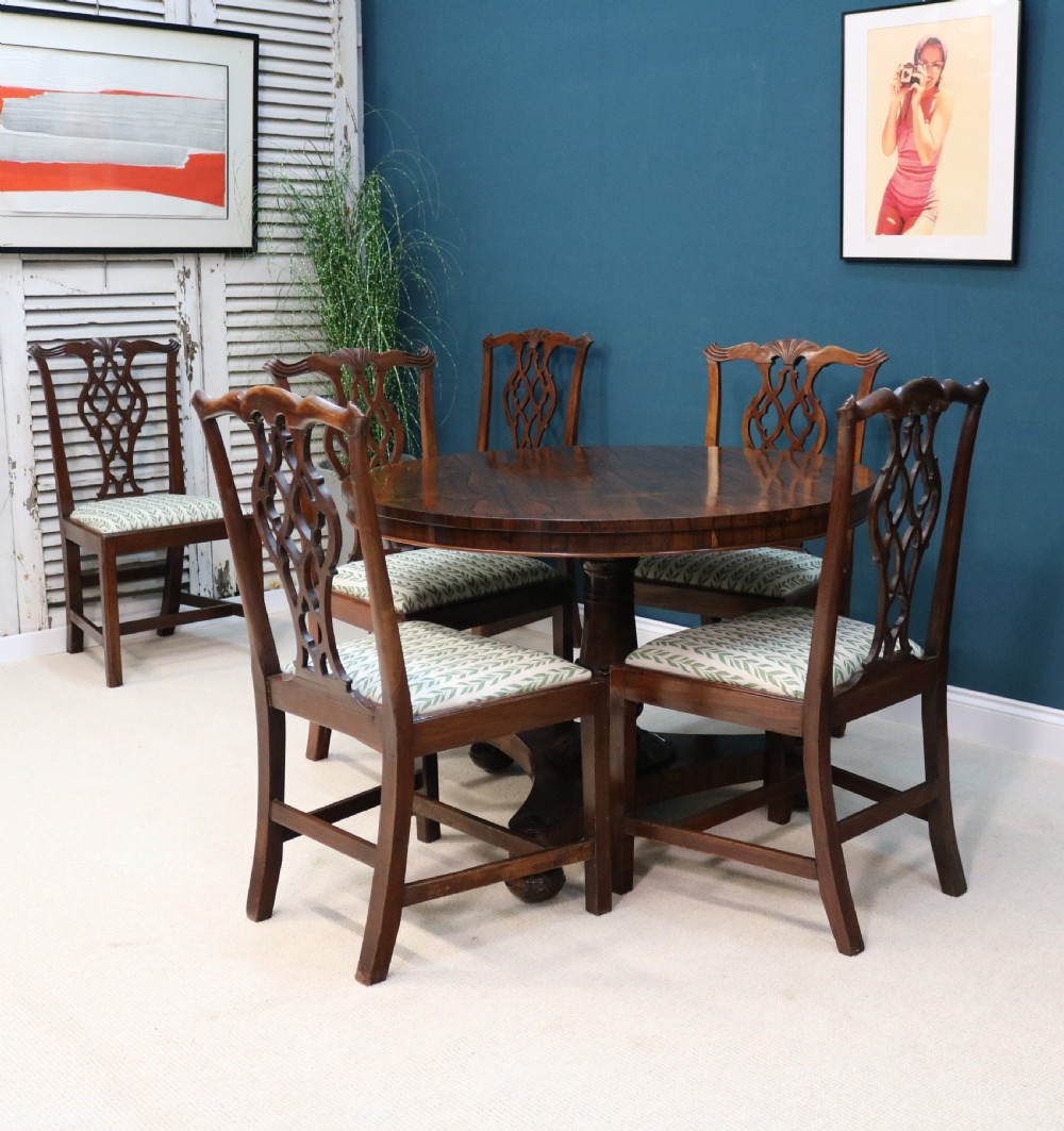 Set of Six  Mahogany Dining Chairs George III taste View VII