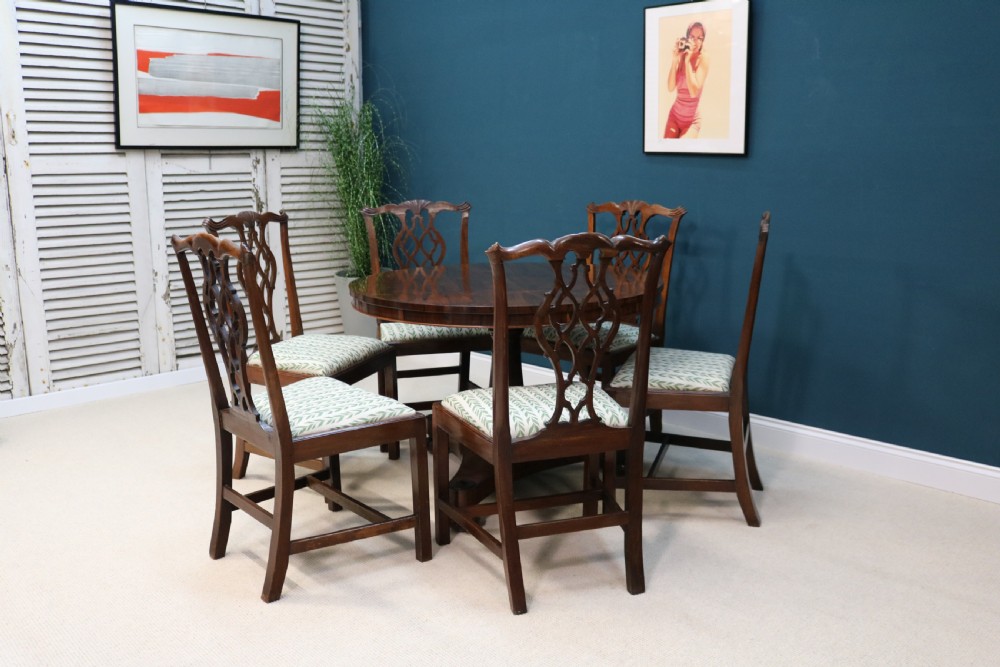 Set of Six  Mahogany Dining Chairs George III taste View IV