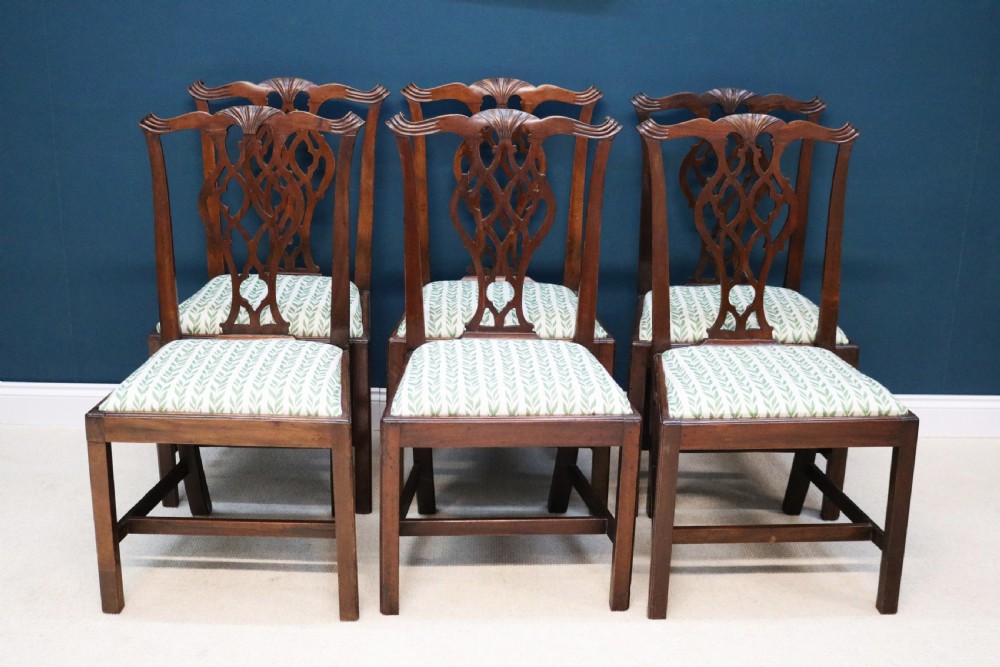 Set of Six  Mahogany Dining Chairs George III taste