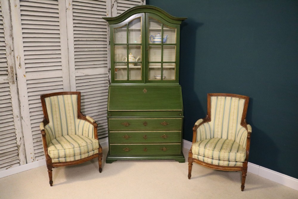 A pair of walnut fauteuil armchairs in French Louis XVI taste View VII