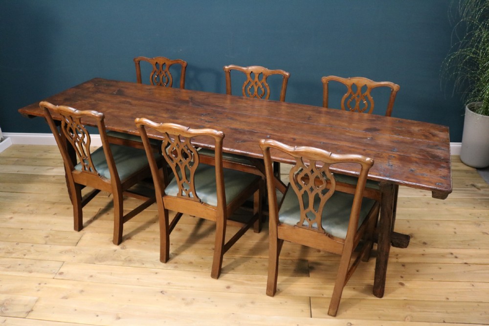 large 19th century pitch pine  dining table View VIII