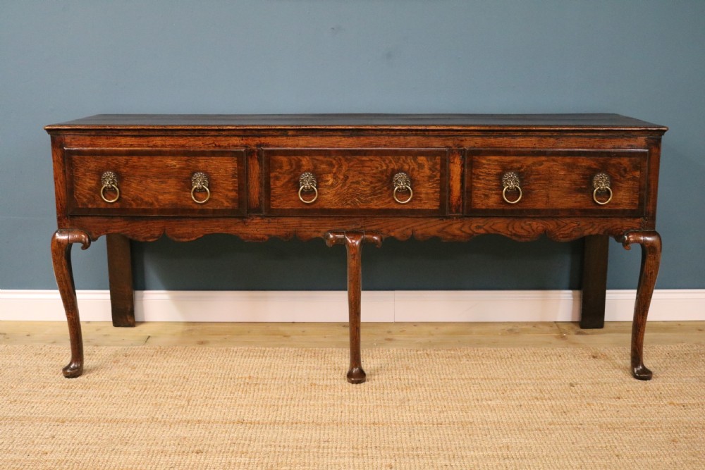 18th century crossbanded oak dresser base