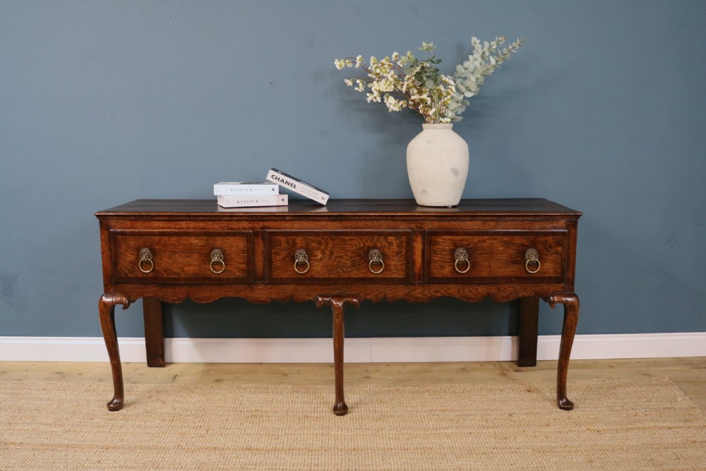 18th century crossbanded oak dresser base View II