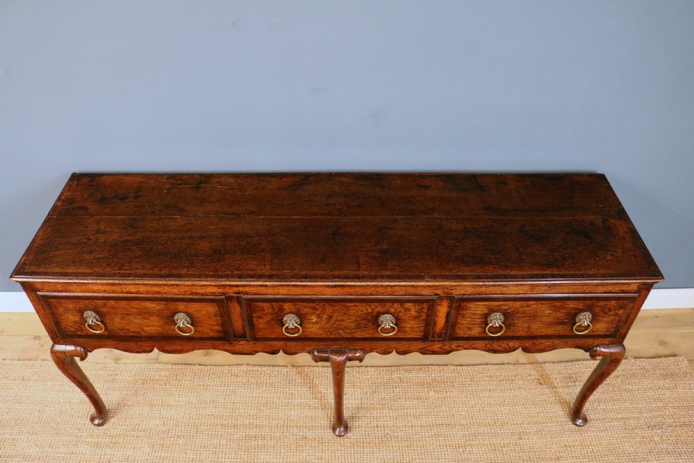 18th century crossbanded oak dresser base View III