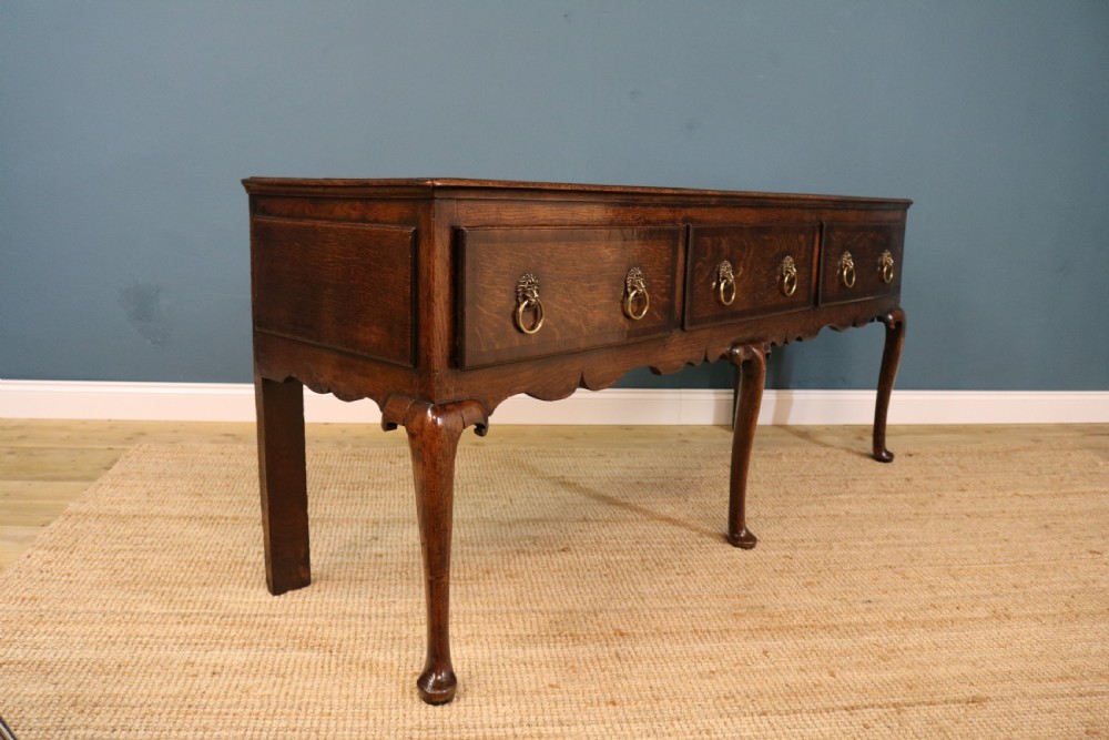 18th century crossbanded oak dresser base View IV