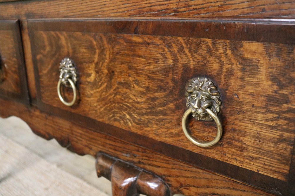 18th century crossbanded oak dresser base View VIII