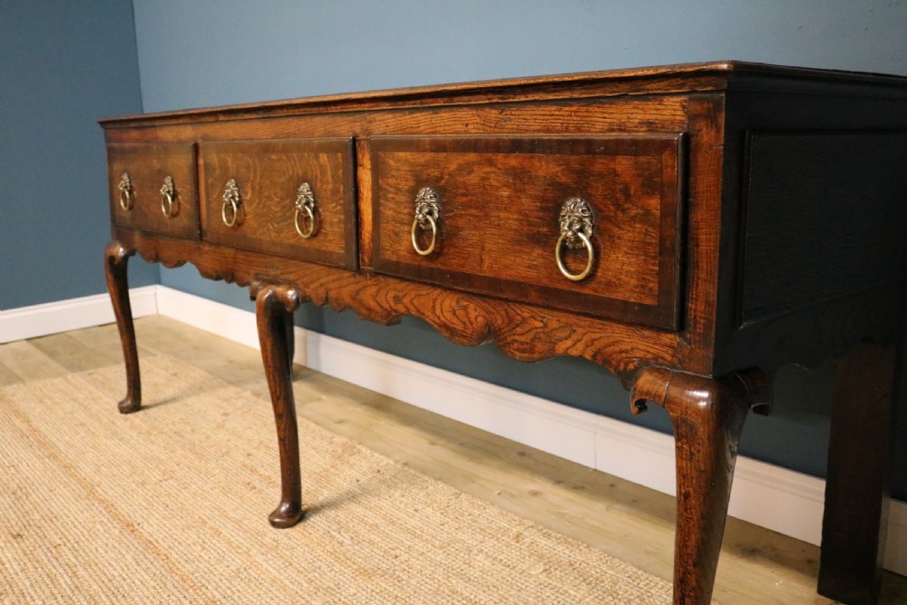 18th century crossbanded oak dresser base View IX