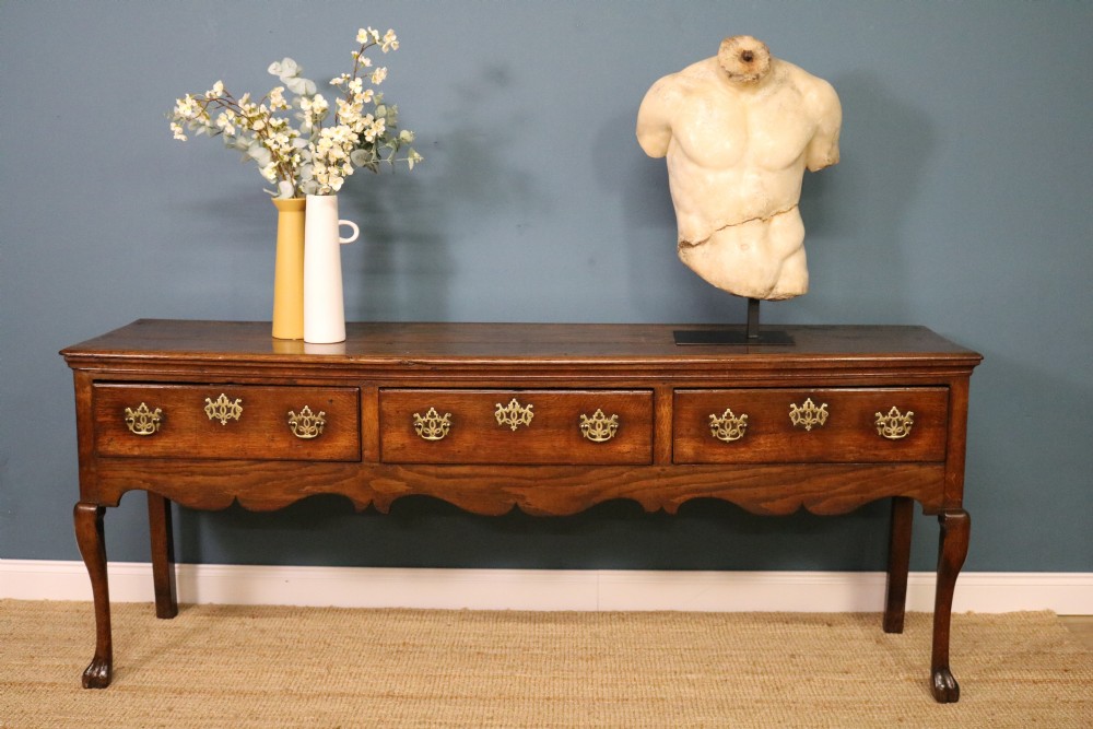 18th century oak and elm dresser base View III