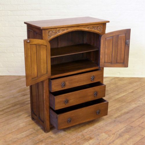 OAK TALLBOY CUPBOARD - ADDITIONAL PHOTO 1