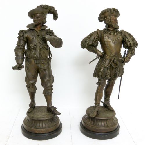 victorian spelter figures - CATEGORY: ANTIQUE SCULPTURES - DATED VICTORIAN