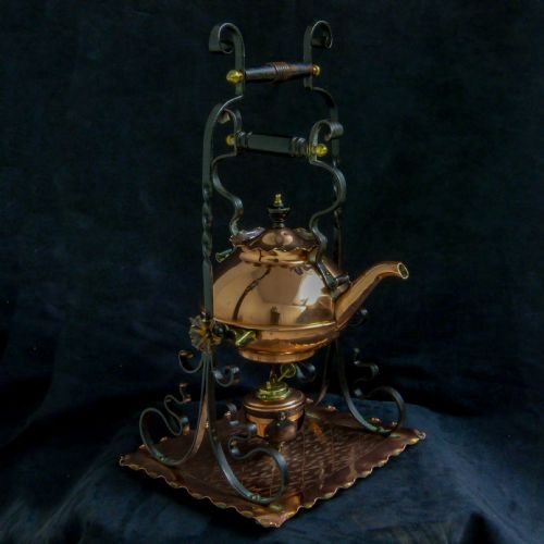 victorian arts crafts copper toddy kettle - CATEGORY: ANTIQUE MISCELLANEOUS - DATED VICTORIAN