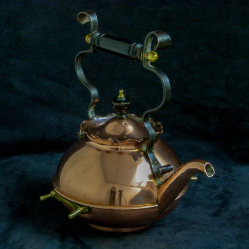 VICTORIAN ARTS CRAFTS COPPER TODDY KETTLE - ADDITIONAL PHOTO 1