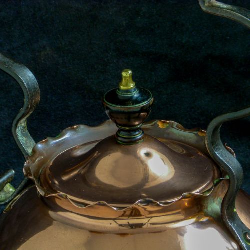 VICTORIAN ARTS CRAFTS COPPER TODDY KETTLE - ADDITIONAL PHOTO 2