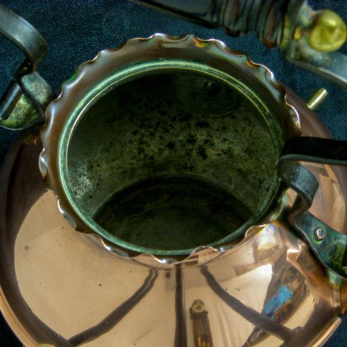 VICTORIAN ARTS CRAFTS COPPER TODDY KETTLE - ADDITIONAL PHOTO 7