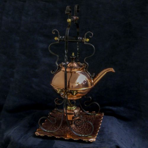 VICTORIAN ARTS CRAFTS COPPER TODDY KETTLE - ADDITIONAL PHOTO 8