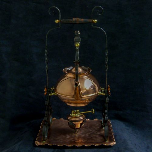 VICTORIAN ARTS CRAFTS COPPER TODDY KETTLE - ADDITIONAL PHOTO 9