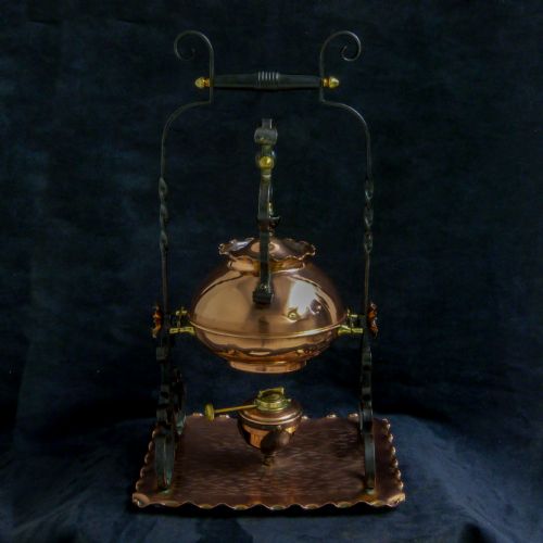 VICTORIAN ARTS CRAFTS COPPER TODDY KETTLE - ADDITIONAL PHOTO 11