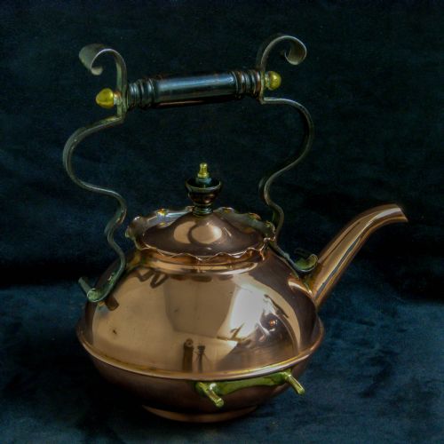 VICTORIAN ARTS CRAFTS COPPER TODDY KETTLE - ADDITIONAL PHOTO 13