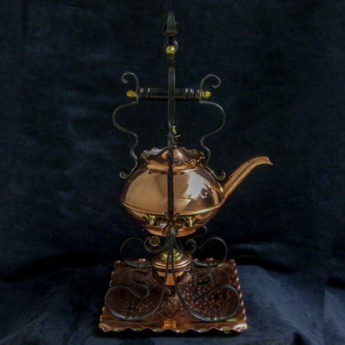 VICTORIAN ARTS CRAFTS COPPER TODDY KETTLE - ADDITIONAL PHOTO 14