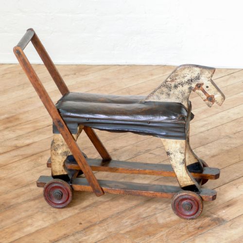 ANTIQUE PUSHALONG HORSE - ADDITIONAL PHOTO 3