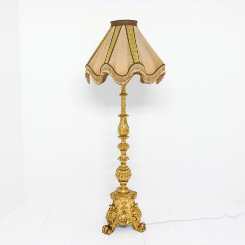 gilded pine standard lamp - CATEGORY: ANTIQUE LIGHTING - DATED 1920