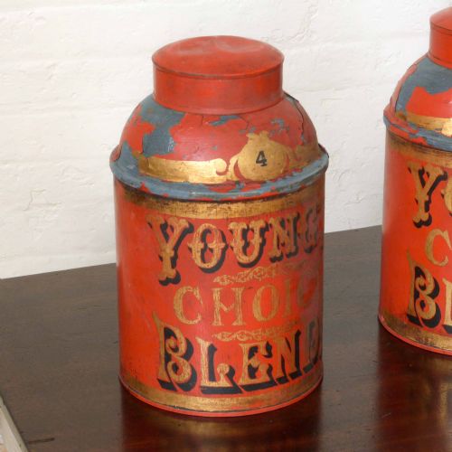 SET OF SIX VICTORIAN TEA CANISTERS - ADDITIONAL PHOTO 1