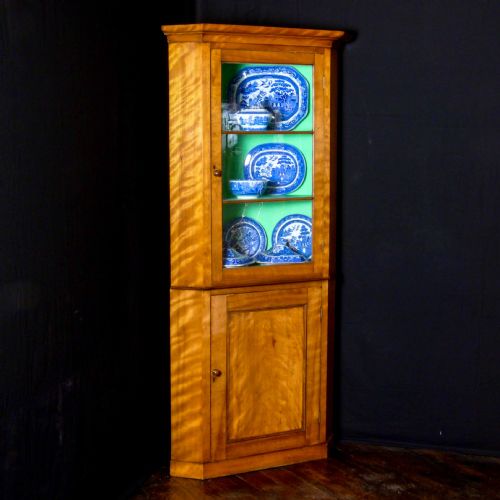 victorian birch corner cupboard - CATEGORY: ANTIQUE CUPBOARDS - DATED 1860